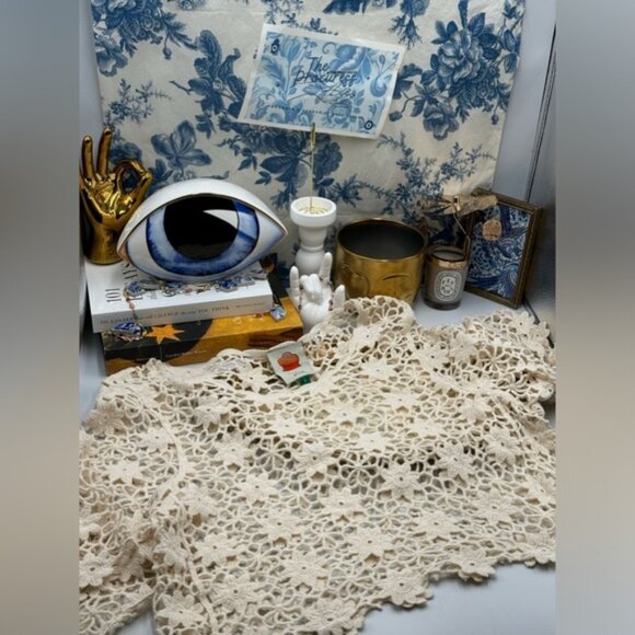 🆕 FARM Rio 🧿 NWOT Off White Crochet Crop Top, Sz Sm - Picture 10 of 13